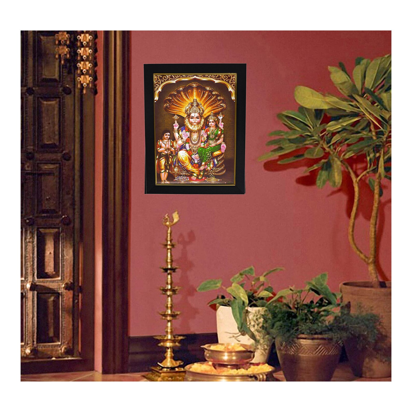 Sri Lakshmi Narasimha Swamy Photo Frame, Hindu God Vishnu Art - Etsy