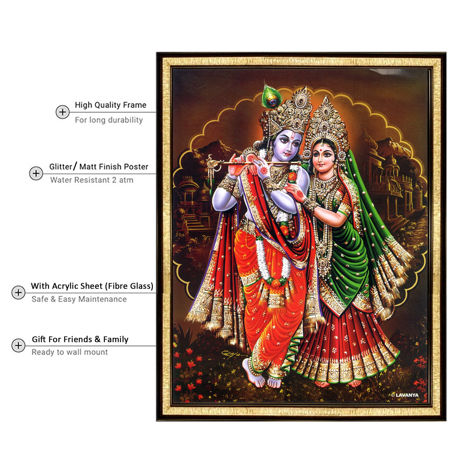 Radha Krishna Digital Photo Frame. Bedroom Wall Decor Gift for Etsy UK