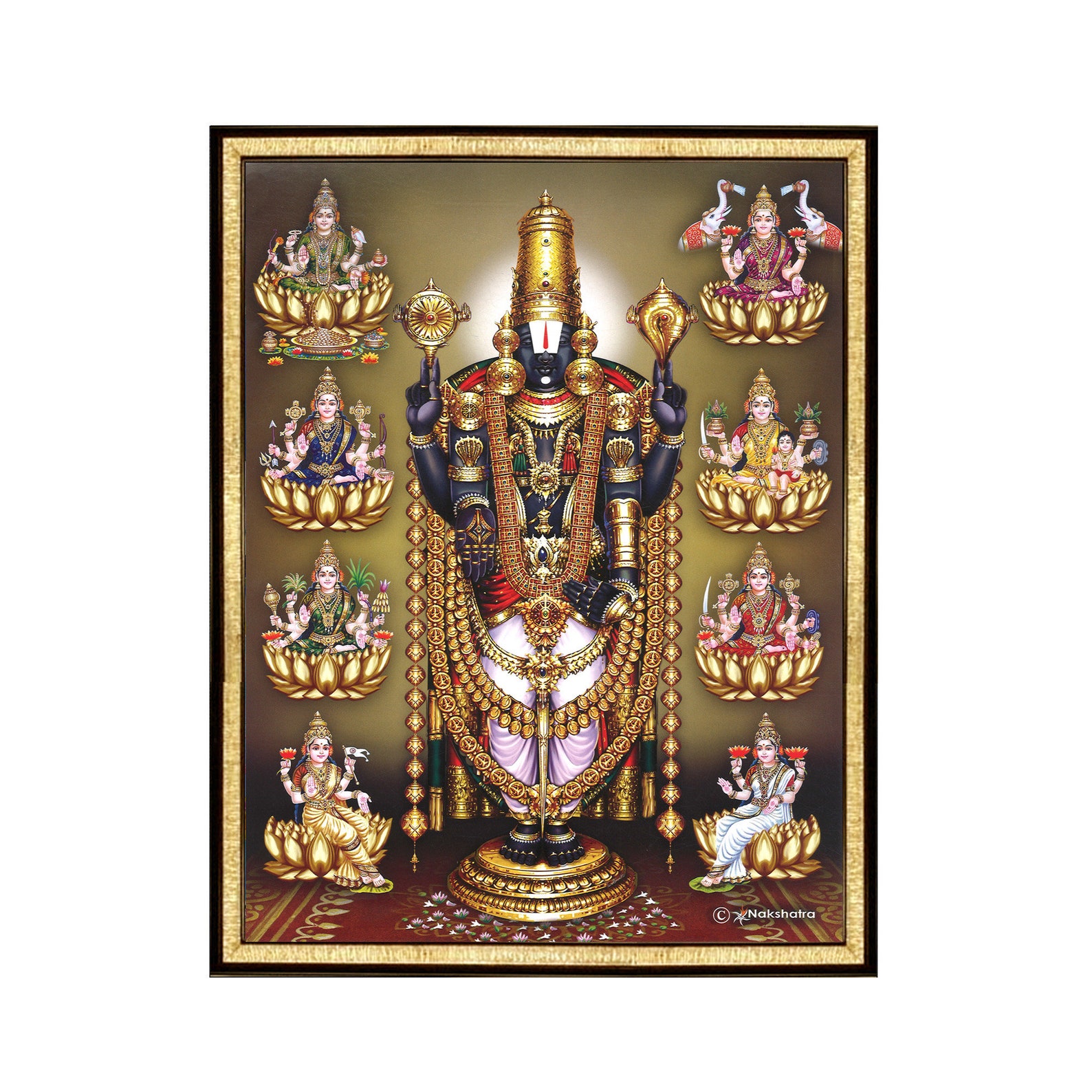 Lord Venkateswara Swamy & Astalakshmi Photo Frame: Hindu Home Decor - Etsy
