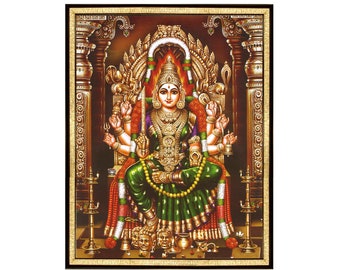 Marco de fotos Samayapuram Mariamman, poderoso KulaDevi para los indios del sur, decoración de la pared del altar