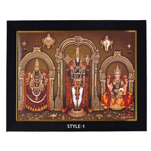 Lakshmi, Padmavati Devi & Perumal Photo Frame. Ready To Wall Mount. Anniversary Gift To Hindu Couples