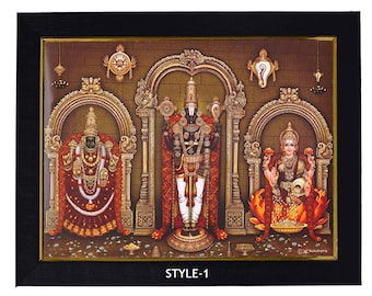 Lakshmi, Padmavati Devi & Perumal Photo Frame. Ready To Wall Mount. Anniversary Gift To Hindu Couples