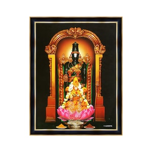 Lord Balaji Lakshmi In Manjal Alangaram God Painting Photo Frame