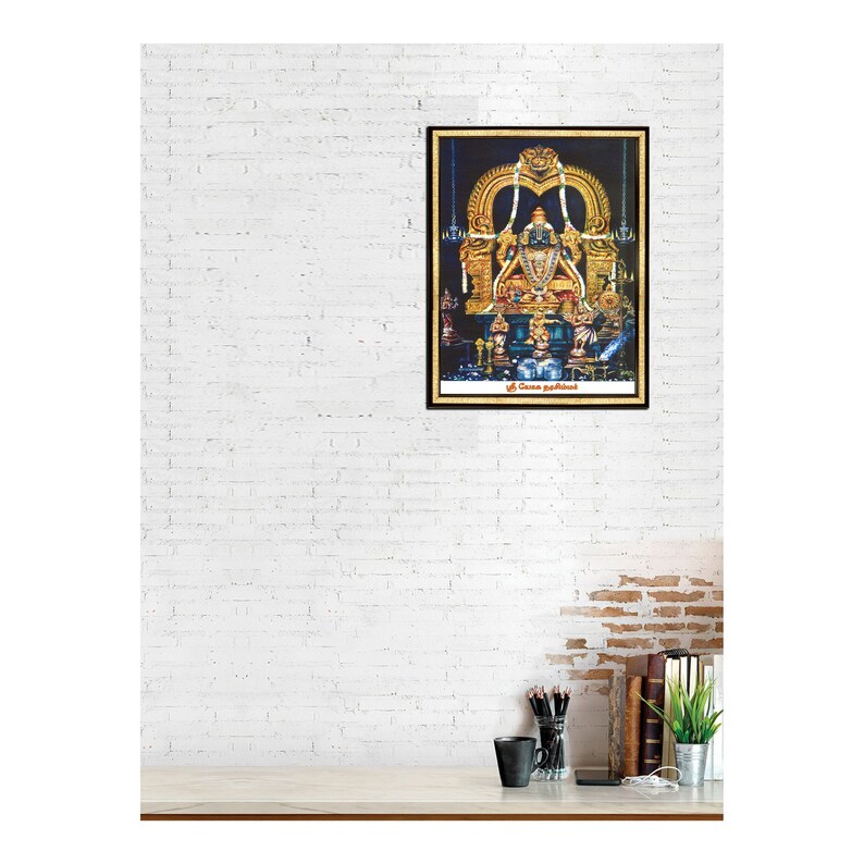 Yoga Narasimha Photo Frame: Vintage Hindu God Vishnu Art Delivered Duty ...