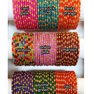 Colorful Glass Bangles: Indian Wedding Jewelry, 9 Colors (108 Pieces ...