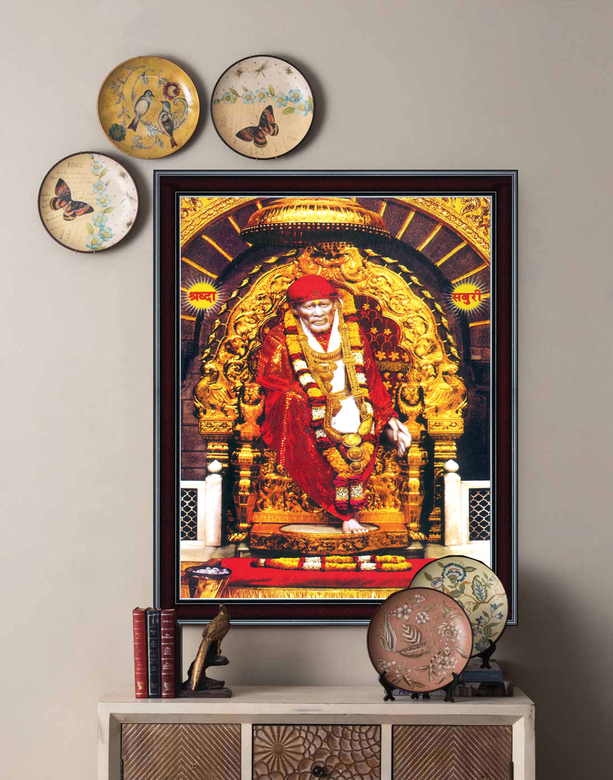 シルディ・サイババのフォトフレーム：宗教的な壁アート、米国向け関