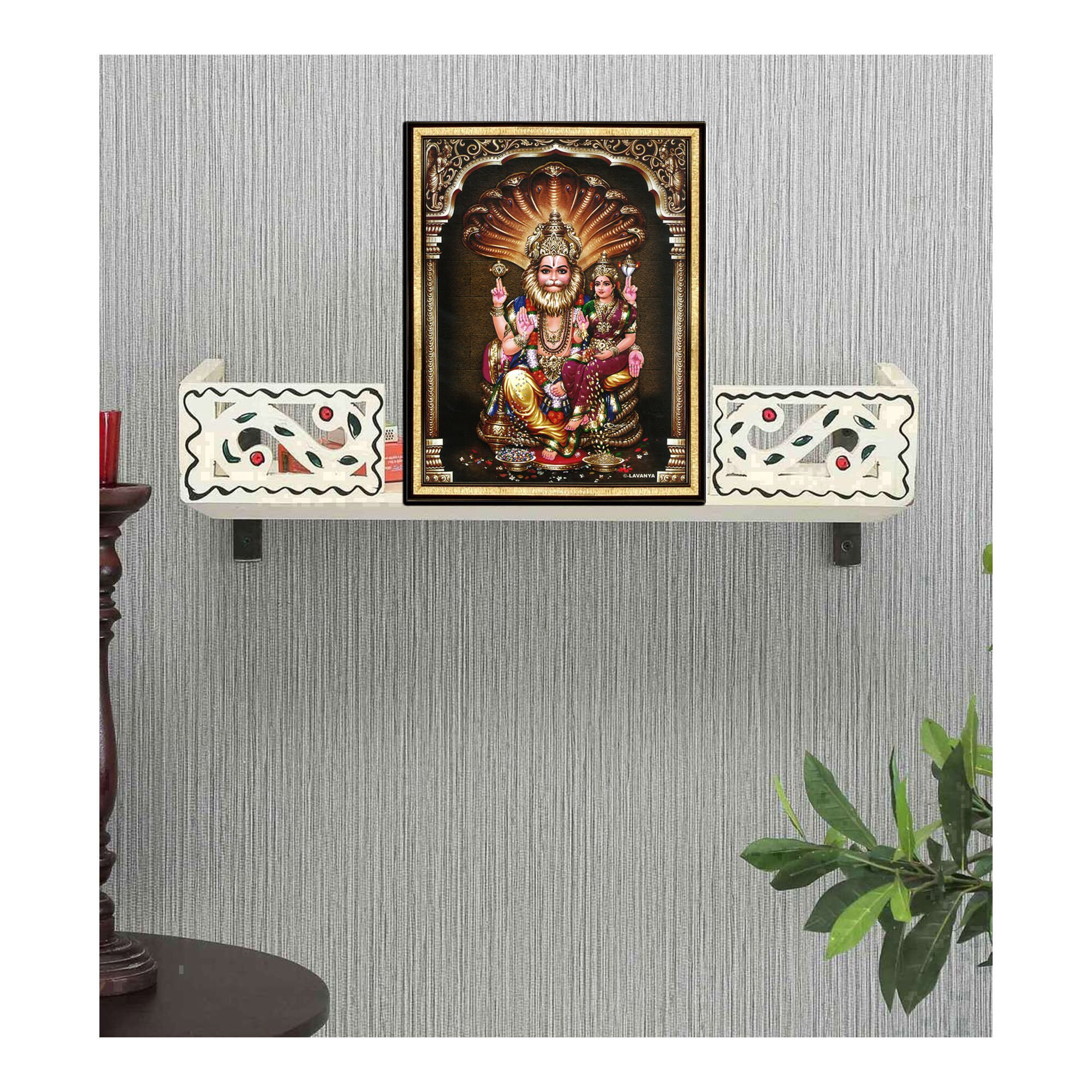 Lakshmi Narasimha Swamy Photo Frame, Hindu God Vishnu Art, Puja Room ...