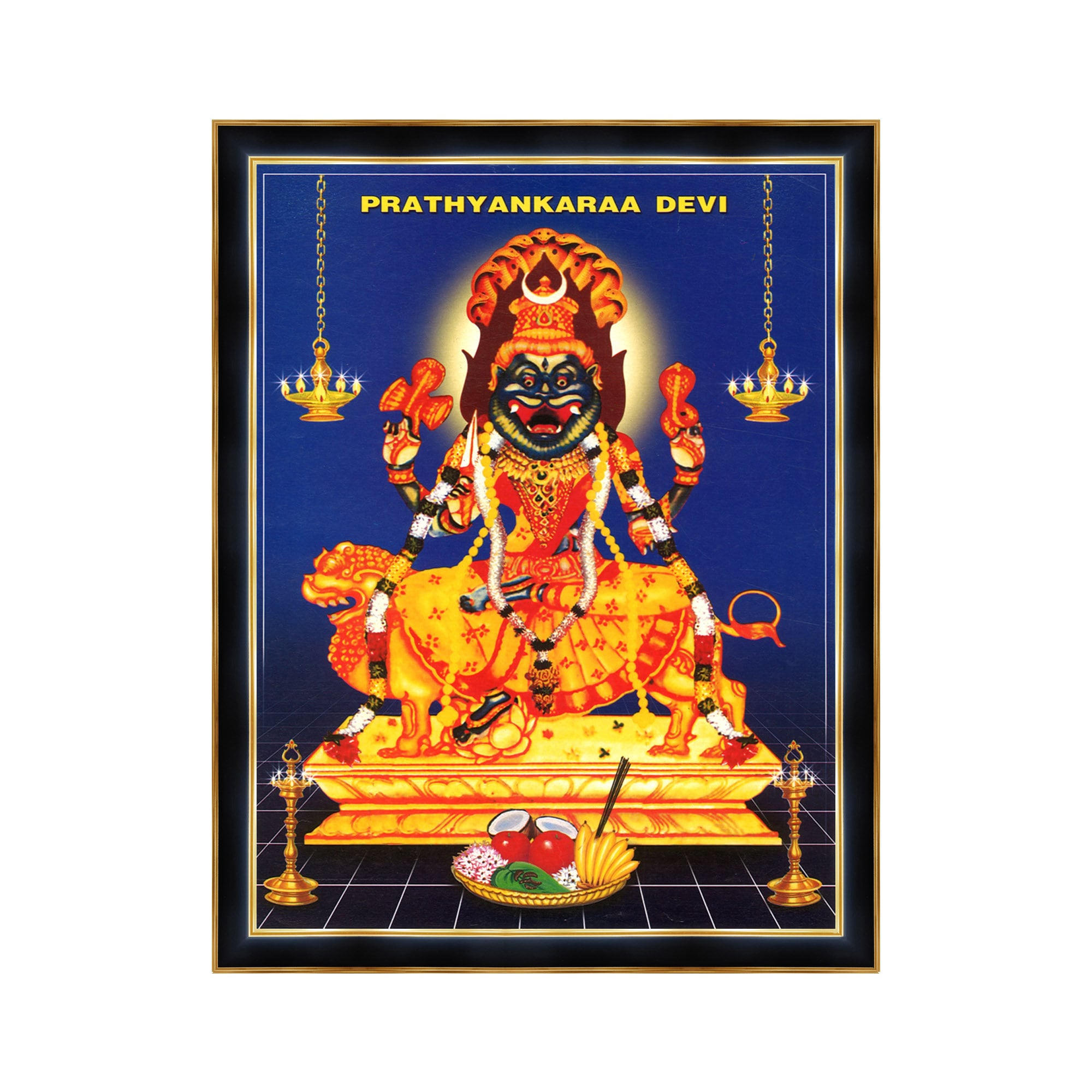 Pratyangira Devi フォトフレーム、ヒンドゥー教の女神アート