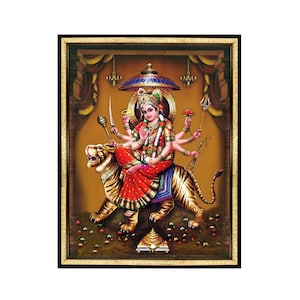 Durga Maa Photo Frame: Hindu Goddess Wall Art
