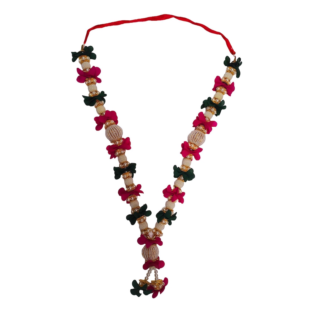 Beaded Pearl Garland Set: Religious Photo Frame Decor, Pink