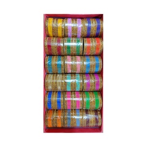 Colorful Metal Bangle Set: Indian Wedding Jewelry, Sangeet, Mehndhi