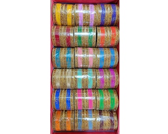 Colorful Metal Bangle Set: Indian Wedding Jewelry, Sangeet, Mehndhi