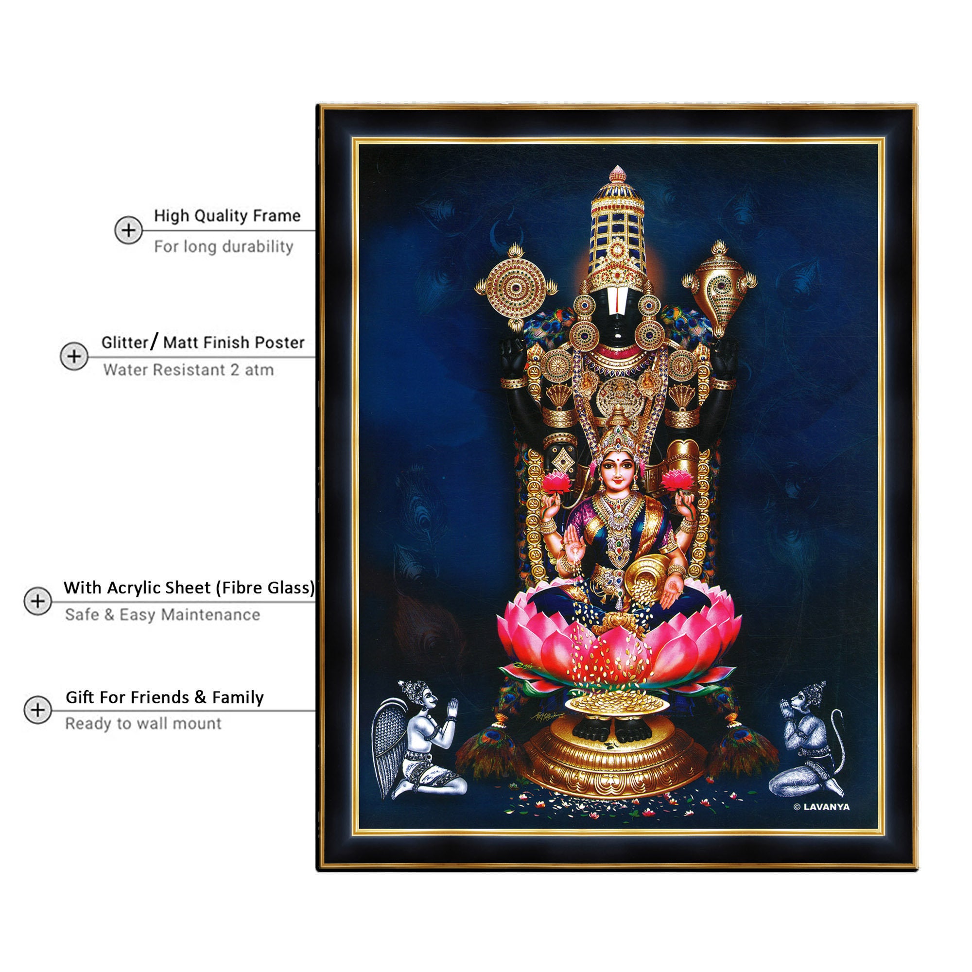 Buy Venkateswara Swamy With Lakshmi Digital Painting Frame Online in India  - Etsy
