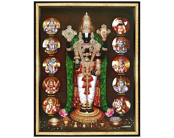 Marco de fotos de los avatares de Lord Vishnu: Perumal y Dasavatharam entregados con derechos pagados para EE. UU.