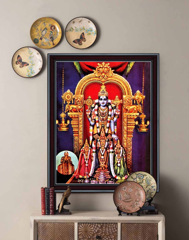 Varadharaja Perumal Photo Frame - Hindu Deity Art, Pooja Room Decor - Etsy