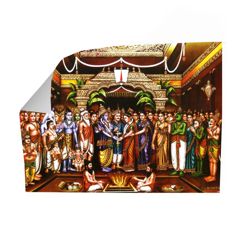 Srinivasa Padmavati Kalyanam Poster Print, Hindu Gods Wedding Wall ...