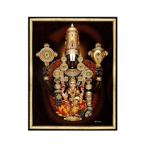 Perumal, Venkateswara, Balaji With Lakshmi Photo Frame, Beautiful Home Office Wall Decor