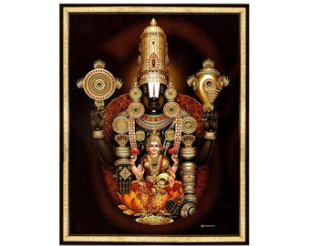 Perumal, Venkateswara, Balaji With Lakshmi Photo Frame, Beautiful Home Office Wall Decor