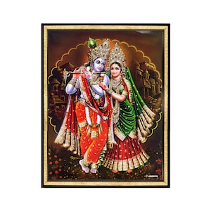Radha Krishna Photo Frame. Bedroom Wall Decor Gift For Indian Couple