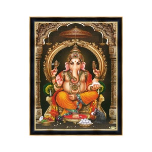 Klassischer Ganesha-Fotorahmen, Haus- und Wohnwanddekor, viel Glück Geschenk für Geschäft, Job