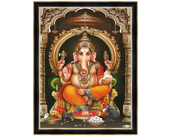 Marco de fotos de Ganesha, decoración de pared de dios hindú, regalo de buena suerte