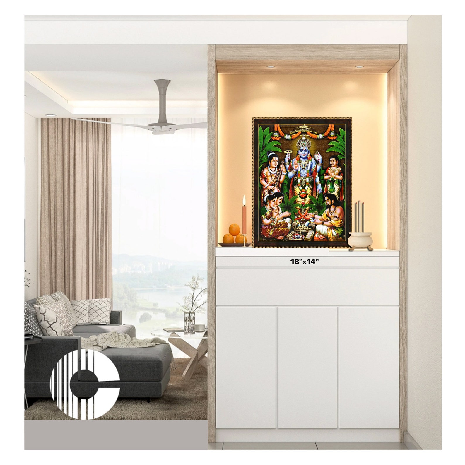 Satyanarayana Swamy Photo Frame, for Housewarming, Office Anniversary ...