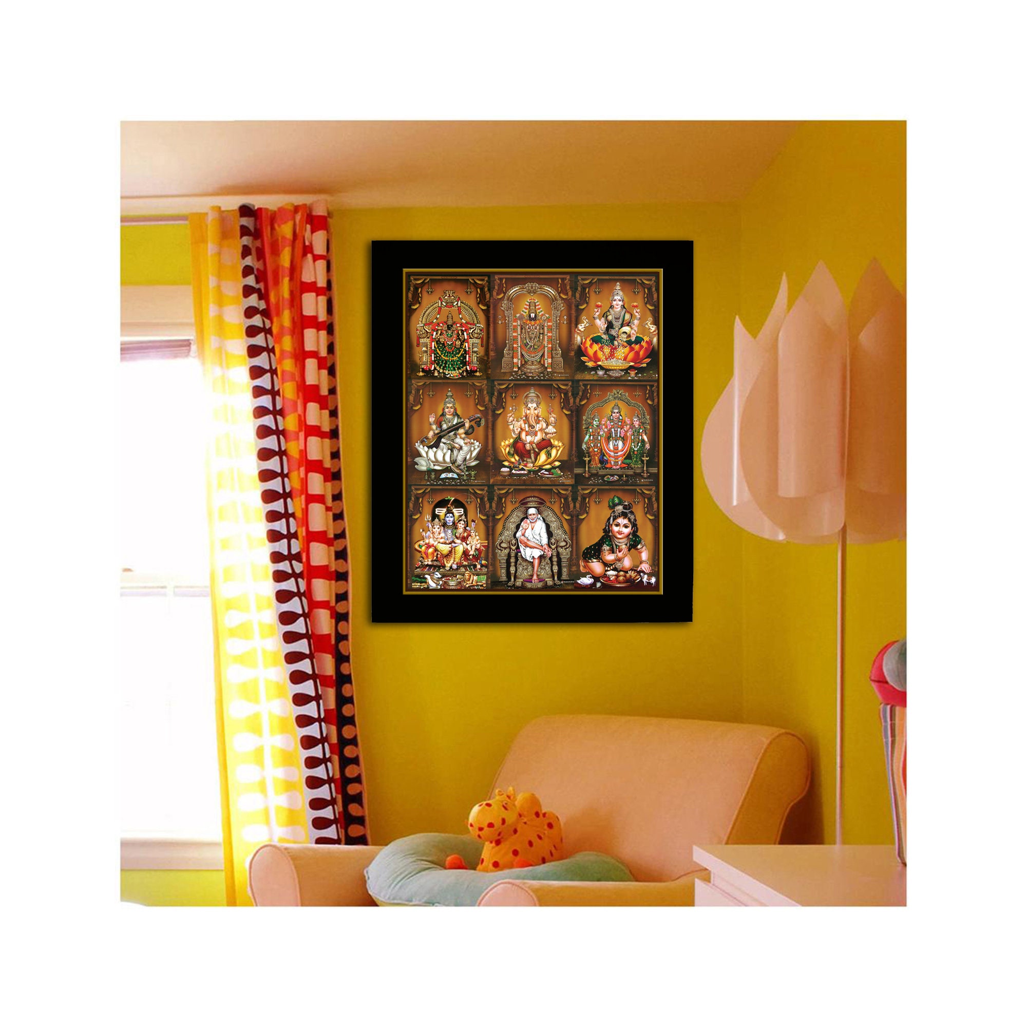 Customizable 9-in-1 Hindu God & Goddess Photo Frame, Delivered Duty ...
