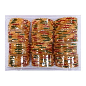 156 Gold Plated Metal Bangles With Maroon Green Color. Highest Quality Bangle Sets. 12 Sets Of Size 2.4, 2.6 & 2.8. Limited Stock Only