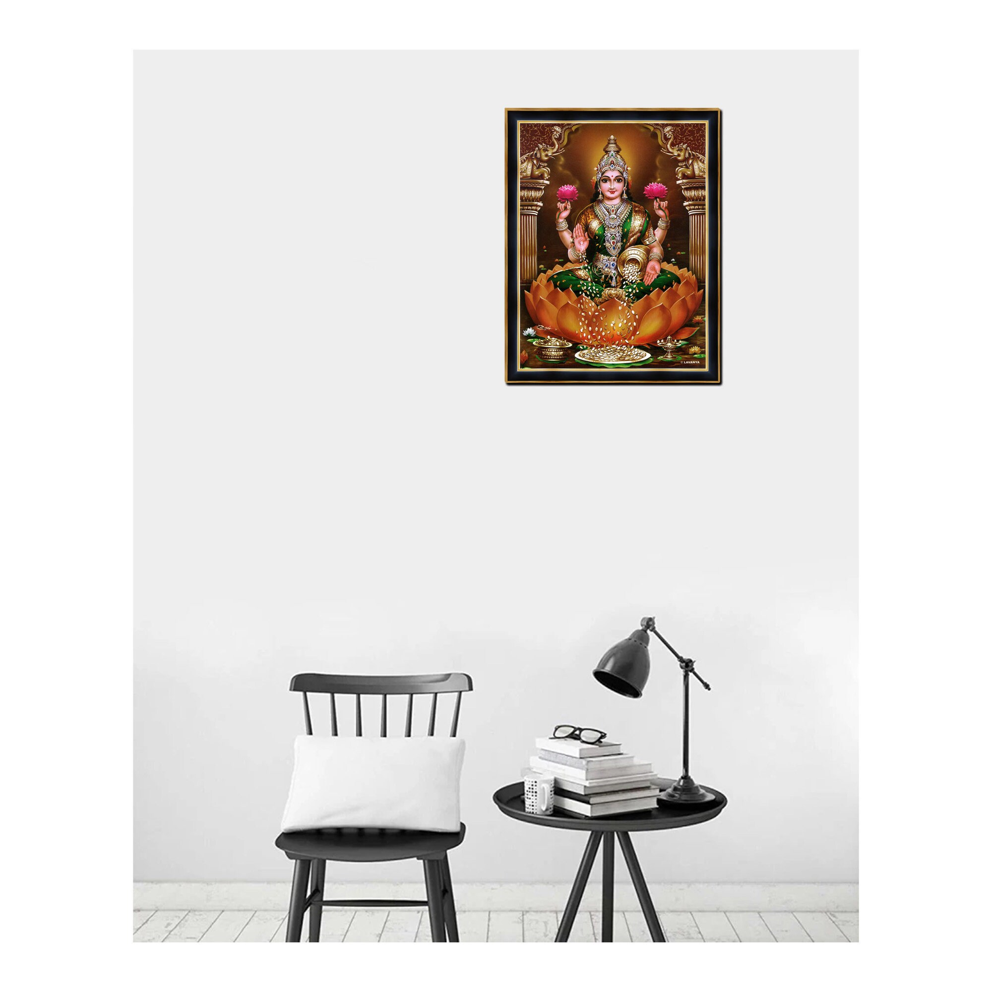 Lakshmi Photo Frame: Hindu Goddess Art, Puja Room Decor - Etsy