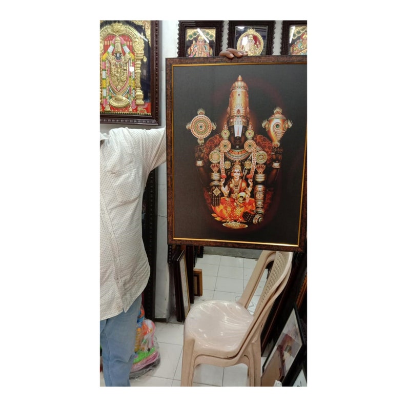 Venkateswara (balaji) & Lakshmi Photo Frame: Hindu Home Decor Delivered ...