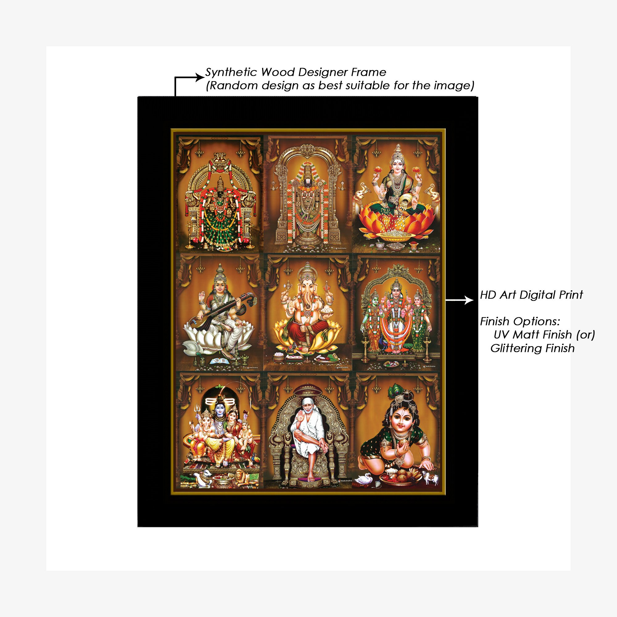 Allinone Religious Digital Photo Frame of 9 God & Goddess Etsy India