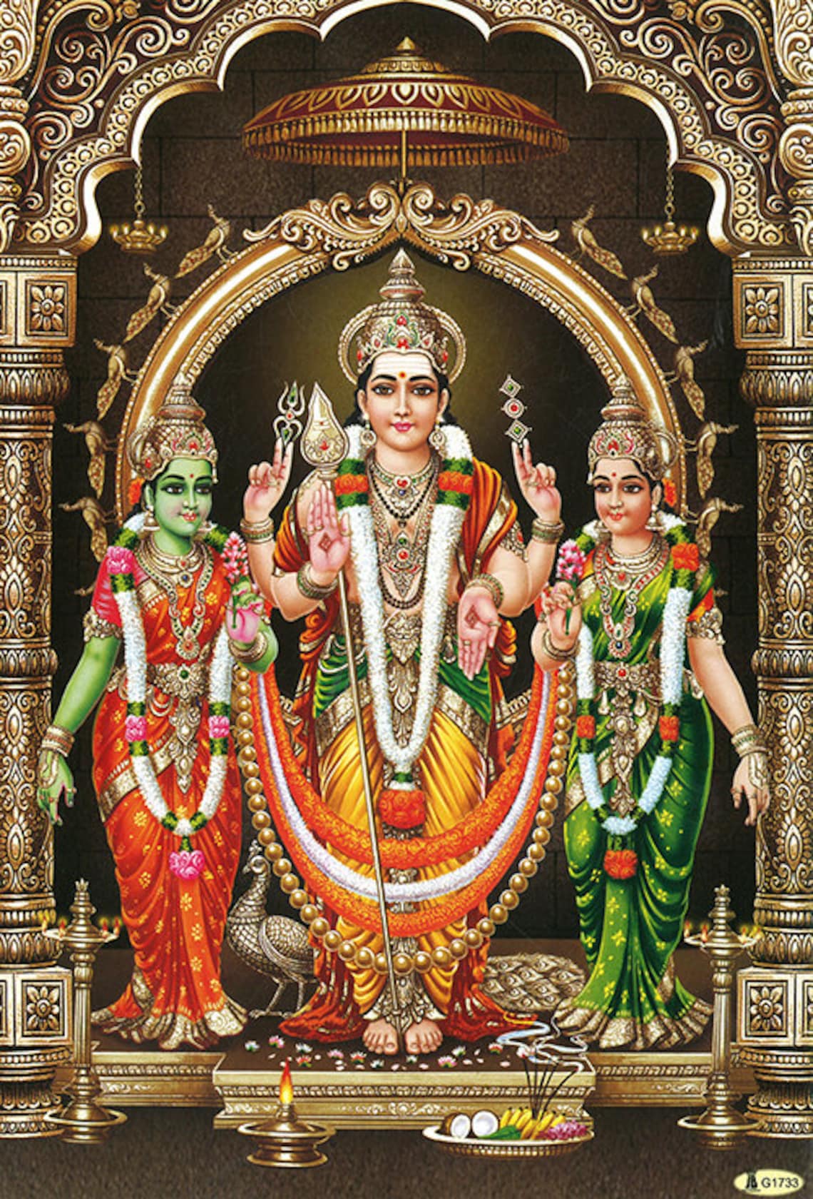 5in1 Hindu God Digital Photo Frame Religious Wall Art Etsy