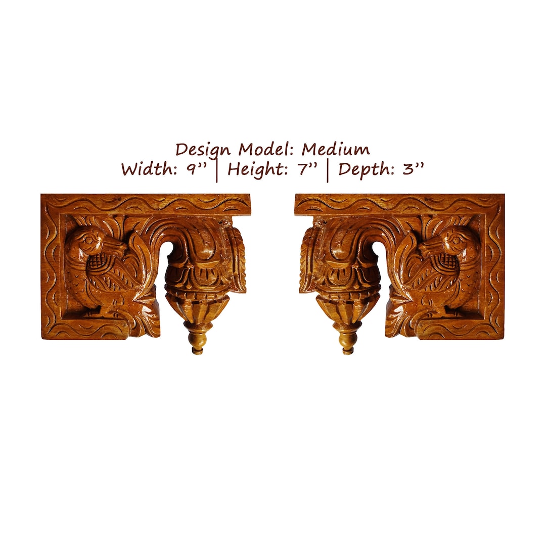 Wooden Wall Brackets With Annam, Bodhil Valla Poo Design, Wall Decor for Good & Luck Etsy