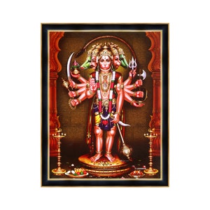 Panchmukhi Hanuman Photo Frame. The Strongest Form of Hanuman, which Stops Negativity & Evil