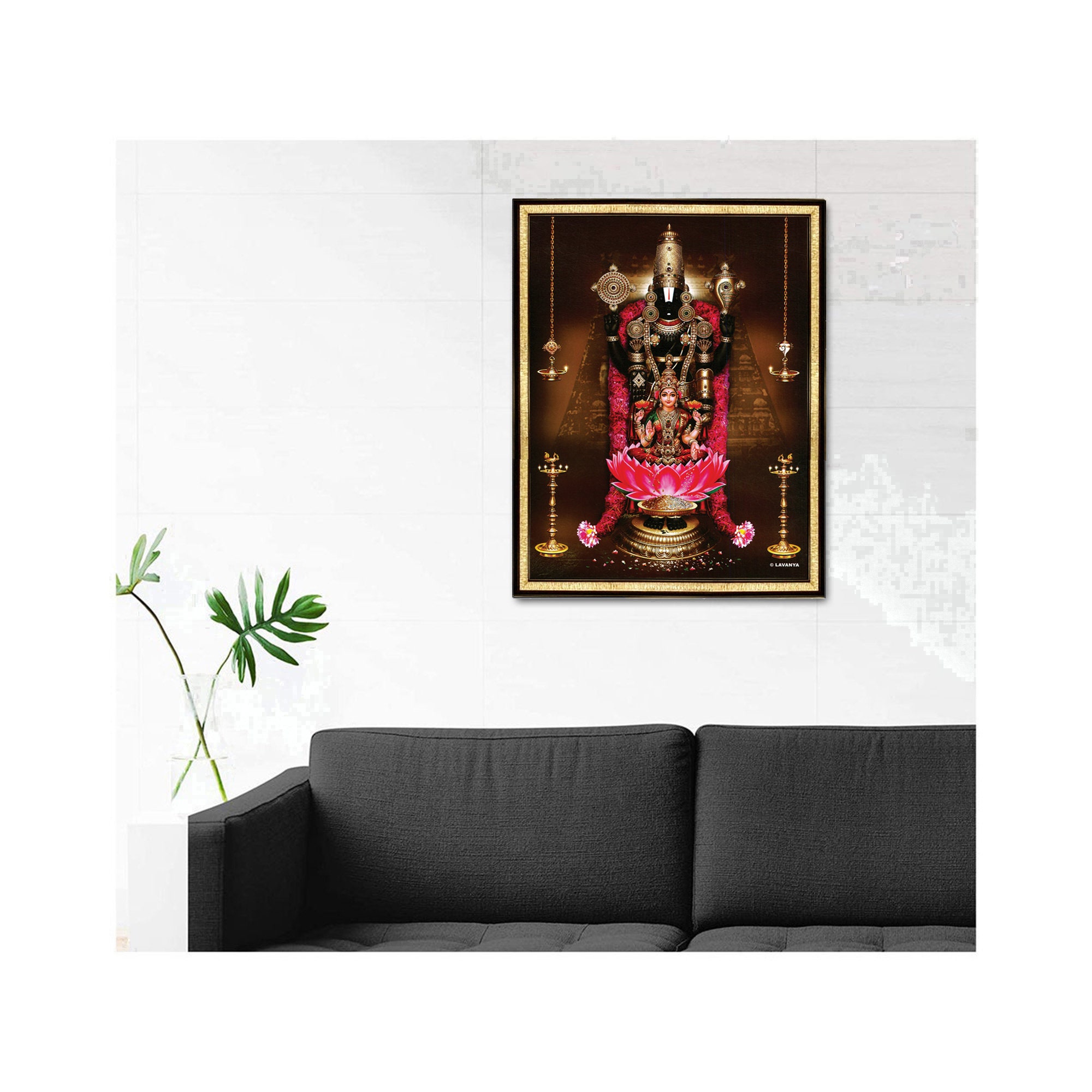 Venkateswara Swamy & Lakshmi Photo Frame: Hindu Art on Lotus Delivered ...