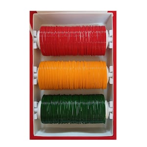 Matt Glass Bangles: Red, Sandal, Green - Set of 216