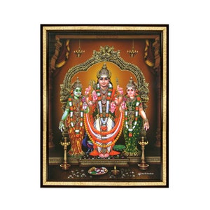 Cornice per foto Murugan Valli e Devyani, decorazione murale del dio dell'India meridionale