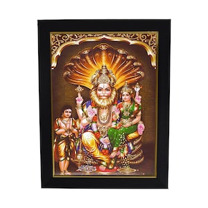 Sri Lakshmi Narasimha Swamy Photo Frame, 4th Incarnation of Lord Vishnu, Religious & Traditional Frames
