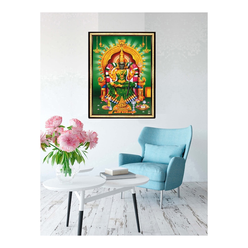 Kalikambal Amman Photo Frame, South Indian Kuladevi, Religious Wall ...
