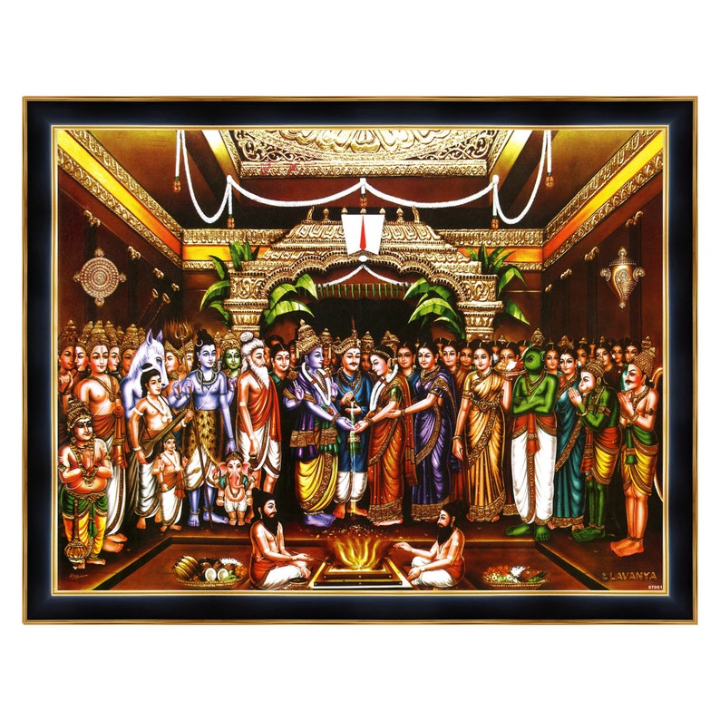 Buy Srinivasa Padmavathi Kalyanam Photo Frame: Lord Balaji Wedding ...