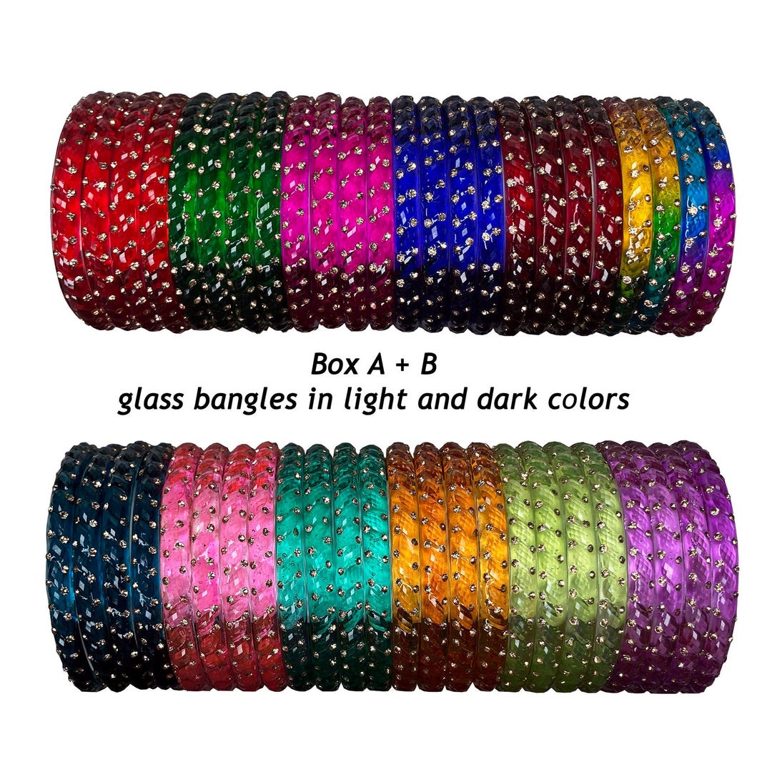 24+ Glass Bangles, Light & Dark Colors, Personal Bangles Collection ...