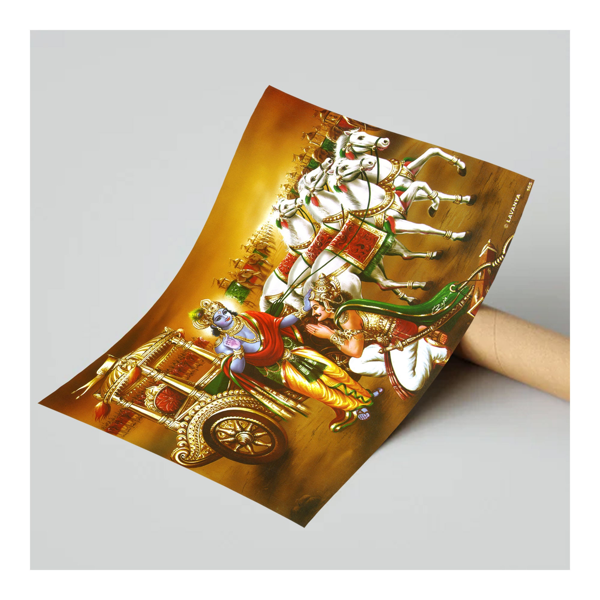 バガヴァッド・ギーター ポスター：マハーバーラタのクリシュナと