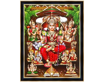 Lalitha Devi Photo Frame: Hindu Altar Wall Decor Delivered Duty Paid For USA