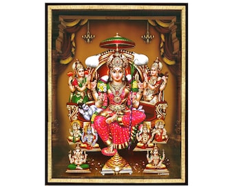 Mahadevi Tripura Sundari Photo Frame, Also Known As Rajarajeswari, Lalitha Devi, Shodashi, Kamakshi, Altar Wall Decor