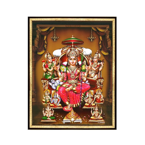 Mahadevi Tripura Sundari Photo Frame, Also Known As Rajarajeswari, Lalitha Devi, Shodashi, Kamakshi, Altar Wall Decor