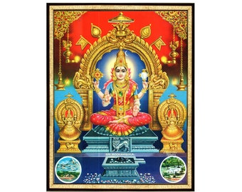 Marco de fotos Mookambika Devi, arte de la diosa Adi Parashakti para la sala Puja