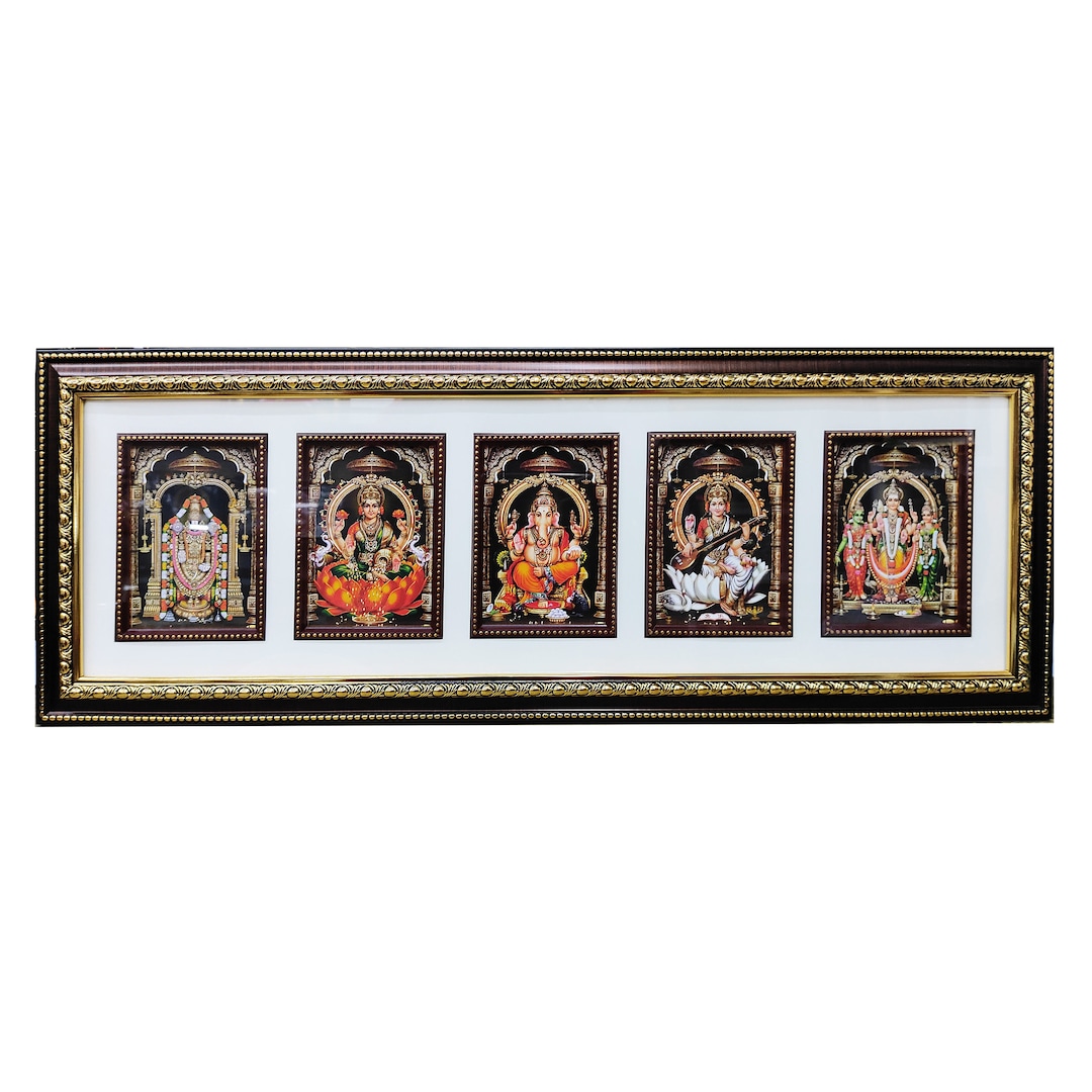 Religious Photo Frame of 5 Hindu Deities of Your Choice. for Puja Room in New Home Etsy
