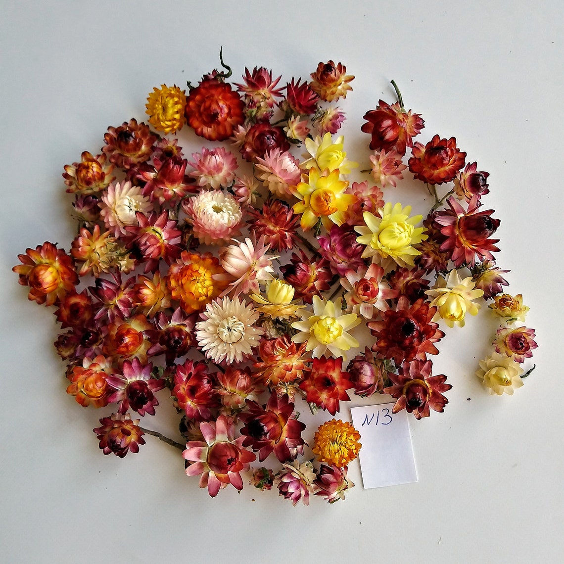 Dried Strawflowers Real Dry Strawflowers Dried flower bouquet Etsy