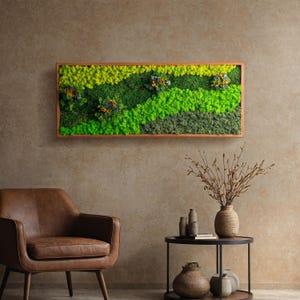 Framed Reindeer Moss Wall Art: Preserved Moss Decor