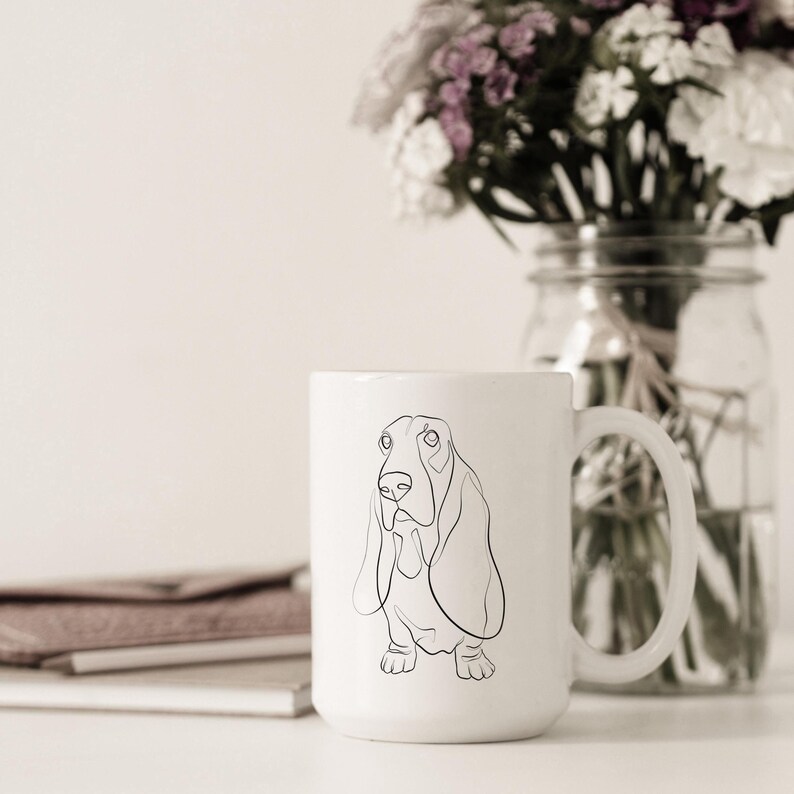 Custom DOG line drawing, modern pet portrait, pet commission tattoo, minimalist line art, DIGITAL dog print, outline sketch, dog loss gift image 6